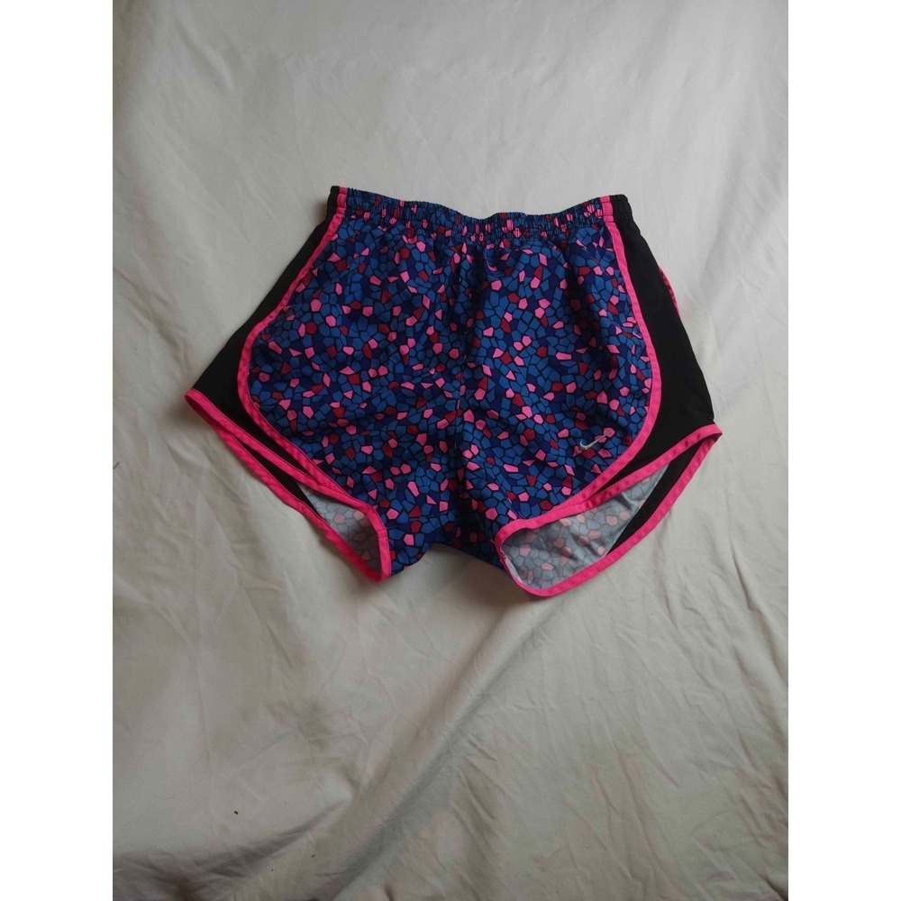 Nike Tempo Shorts Womens XS Blue Pink Black Geometric Running Athletic Workout
